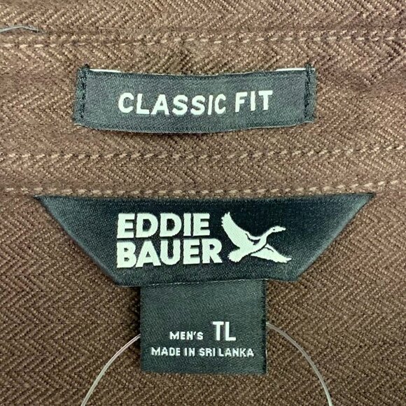 Eddie Bauer Men's Eddie's Favorite Flannel‎ Shirt in Pinecone Size TL NWT - Picture 8 of 13